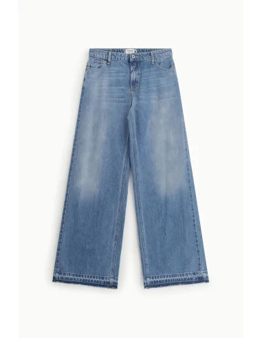 Jeans A Gamba Ampia Con Fondo Sfrangiato Please
