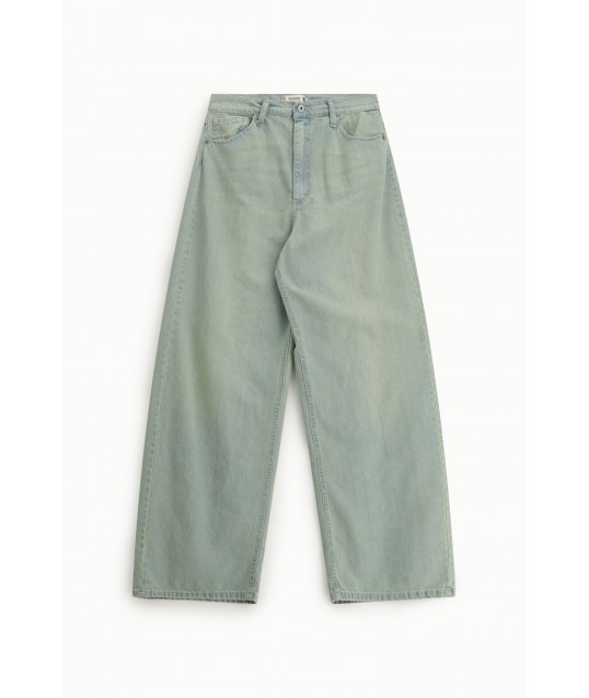 Washed Effect High Waist Wide Leg Jeans Please