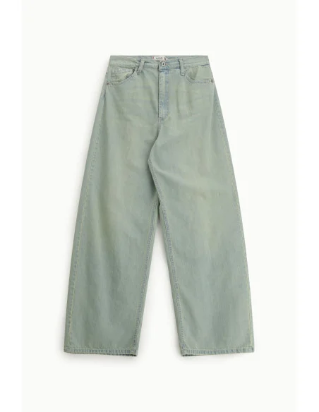 Washed Effect High Waist Wide Leg Jeans Please