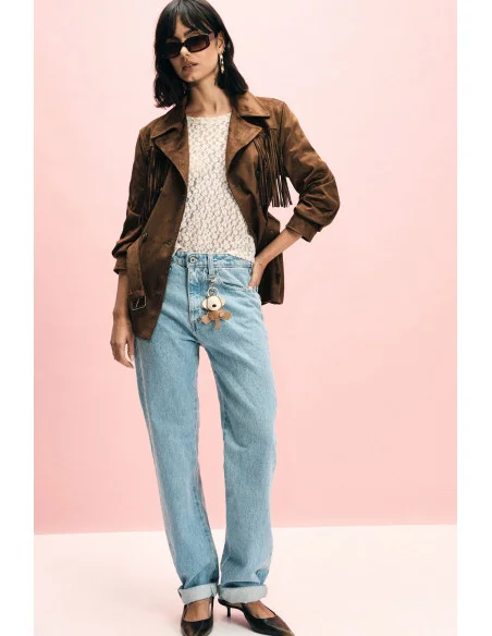 Straight-Leg Jeans High Waist Five Pockets Please