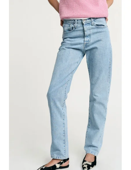 Jeans à jambe droite Taille haute Cinq poches S'il vous plaît