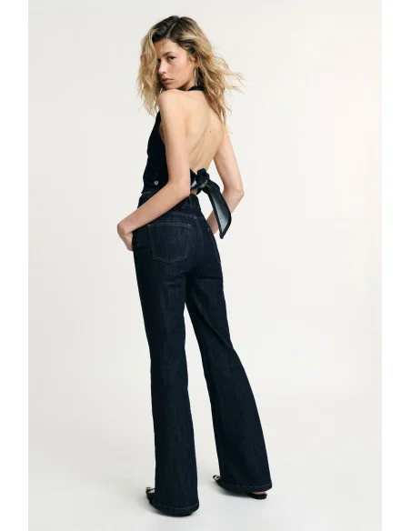 Jeans A Zampa Con Cintura Annodata E Vita Alta Please