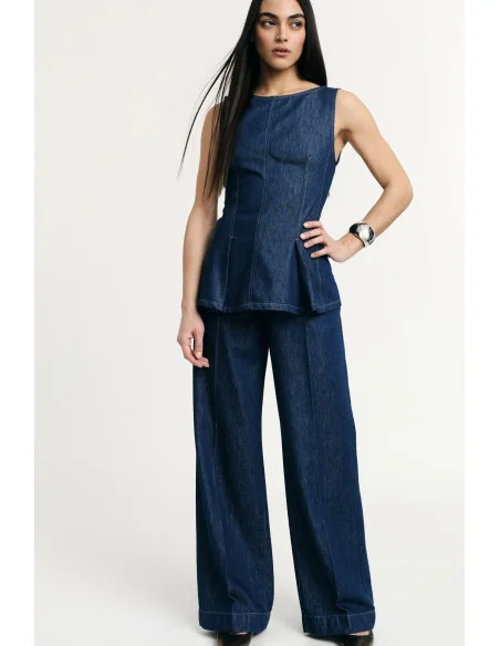 Top Senza Maniche Con Cuciture A Vista E Zip Please