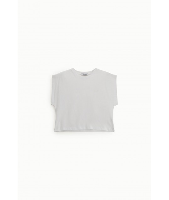 Cropped Sleeveless Top With Round Neck Please