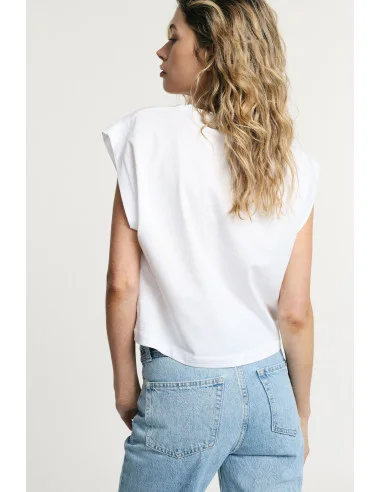 Cropped Sleeveless Top With Round Neck Please