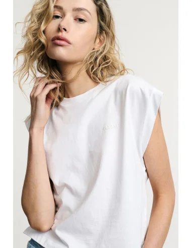 Top Cropped Senza Maniche Con Scollo Tondo Please