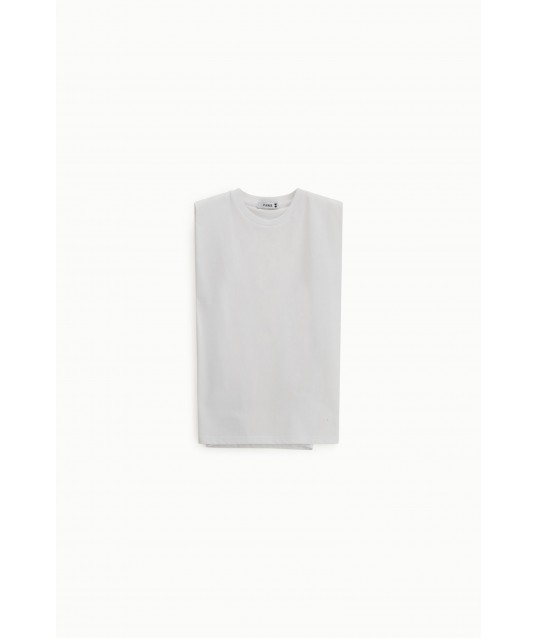 Tops sans manches Structured Shoulders Crew Neck Please