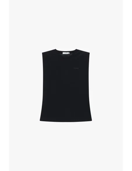 Tops sans manches Structured Shoulders Crew Neck Please