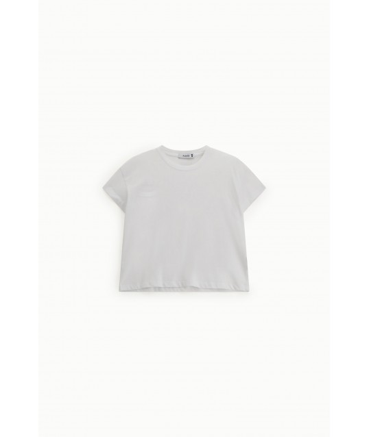 T-Shirt Cropped Regular-Fit Girocollo A Tinta Unita Please