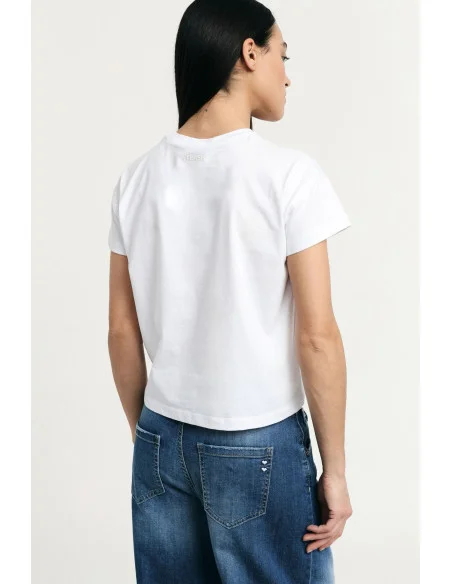 T-Shirt Cropped Regular-Fit Girocollo A Tinta Unita Please