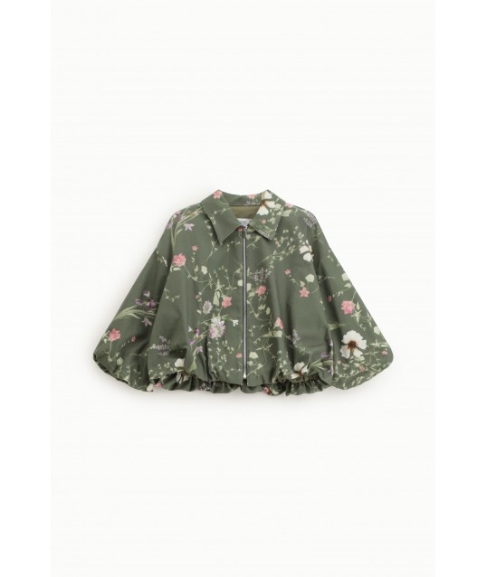 Veste bombardier courte avec fermeture éclair et imprimé floral Please