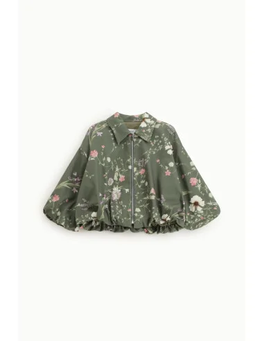 Veste bombardier courte avec fermeture éclair et imprimé floral Please