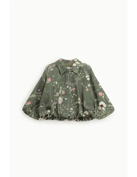 Veste bombardier courte avec fermeture éclair et imprimé floral Please
