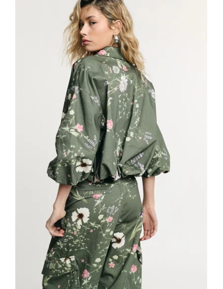 Veste bombardier courte avec fermeture éclair et imprimé floral Please