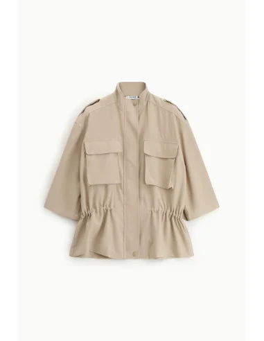 Parka Corta Tasche Frontali Maniche Ampie Please