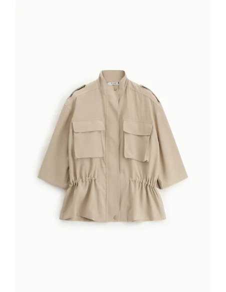 Parka Short Front Pockets Wide Sleeves Please