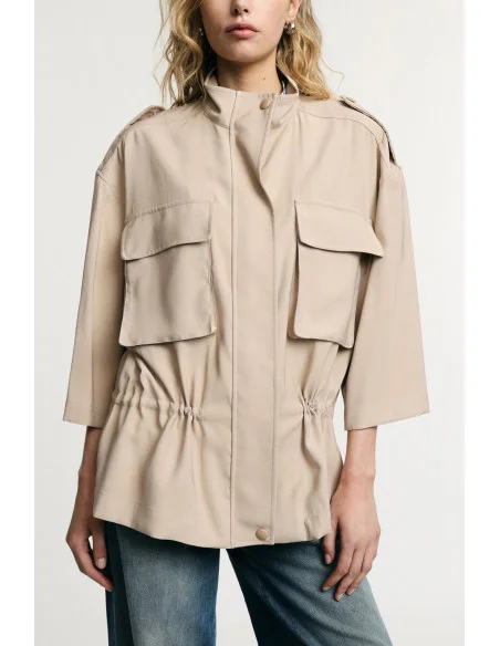 Parka Corta Tasche Frontali Maniche Ampie Please