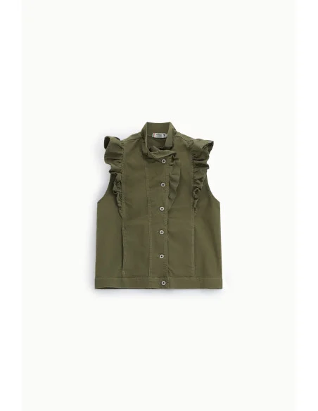 Gilet Senza Maniche Con Volant Frontali Please