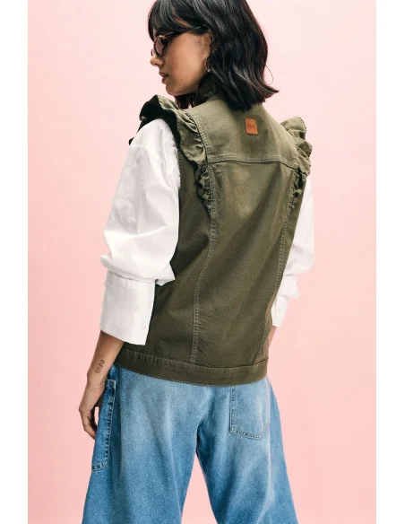 Gilet Senza Maniche Con Volant Frontali Please
