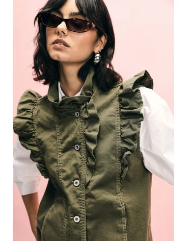Gilet Senza Maniche Con Volant Frontali Please