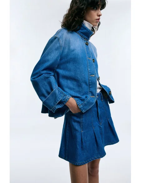 Denim Jacket With Buttons And Wide Fit Please