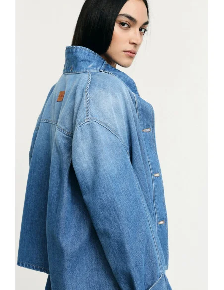 Denim Jacket With Buttons And Wide Fit Please