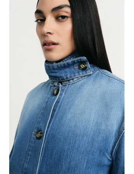 Denim Jacket With Buttons And Wide Fit Please