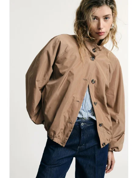 Regular Fit Bomber Jacket With Elasticated Waist Please