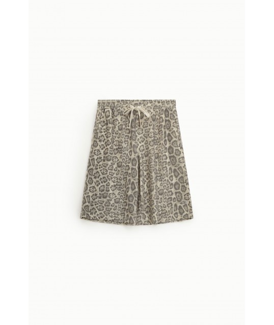 Bermuda Shorts Stampa Animalier Con Coulisse Please