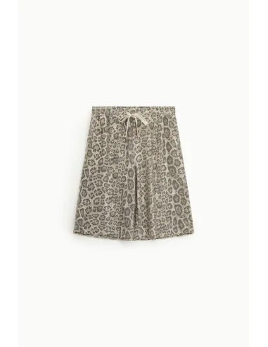 Bermuda Shorts with Animal Print and Drawstring Please