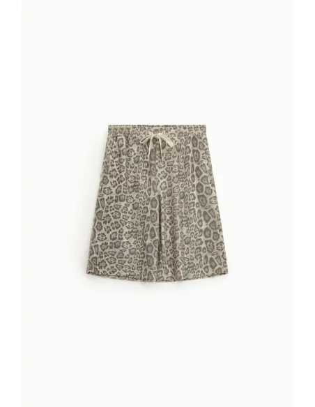 Bermuda Shorts with Animal Print and Drawstring Please