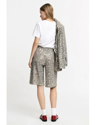 Bermuda Shorts Stampa Animalier Con Coulisse Please