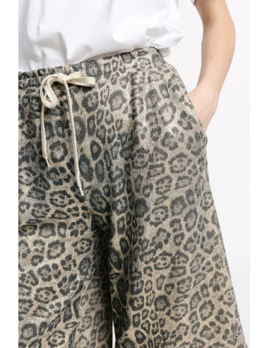 Bermuda Shorts Stampa Animalier Con Coulisse Please