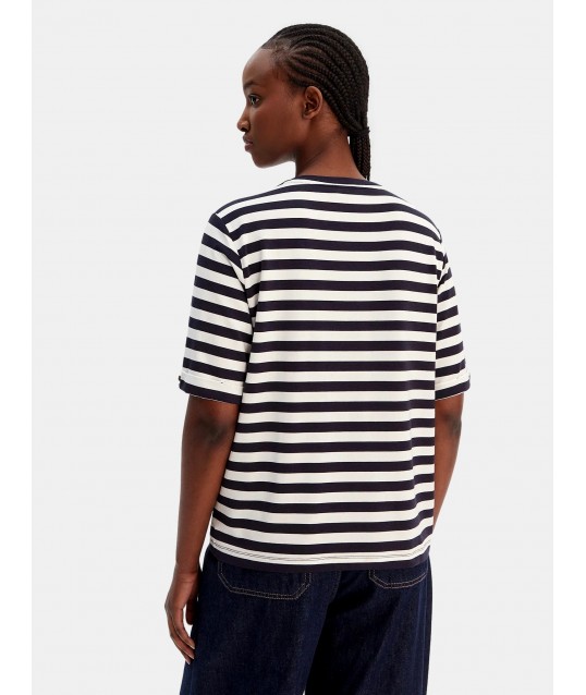 Liu Jo Jersey With Stripes And Rhinestones