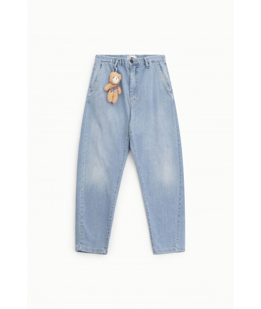 Jeans Baloon Fit Con Portachiavi Orsetto Please