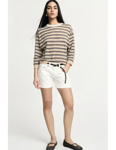 Short monochrome à cinq poches et ourlets retroussés Please