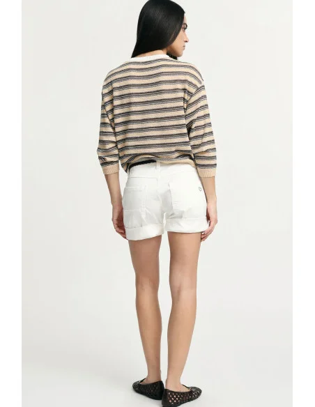 Monochrome Shorts with Five Pockets and Turned-Up Hems Please