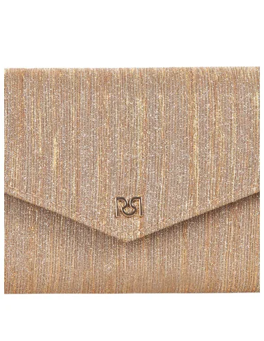 Pochette rigide effet lamé pailleté avec bandoulière chaîne intérieure Rinascimento