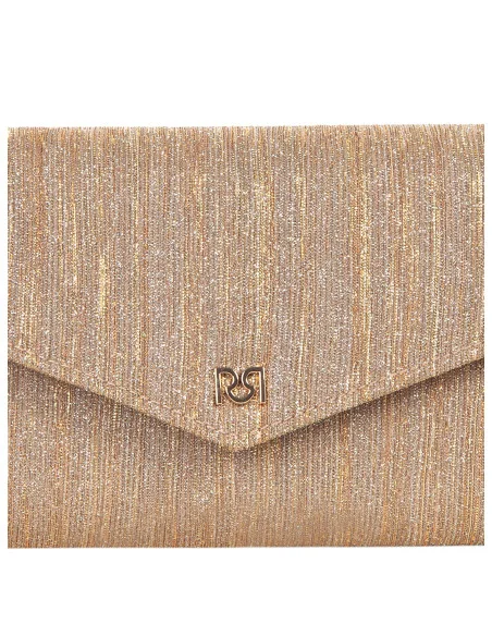Pochette rigide effet lamé pailleté avec bandoulière chaîne intérieure Rinascimento