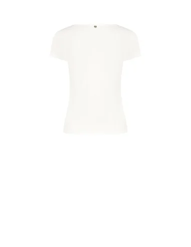 T-shirt ajusté en mélange de viscose avec encolure en V froncée Rinascimento