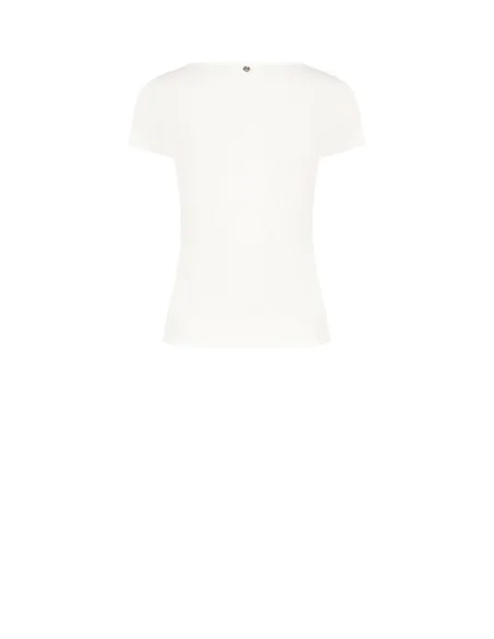 Fitted Viscose-Blend T-Shirt with Ruched V-Neck Rinascimento