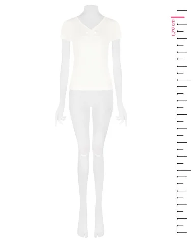 T-shirt ajusté en mélange de viscose avec encolure en V froncée Rinascimento