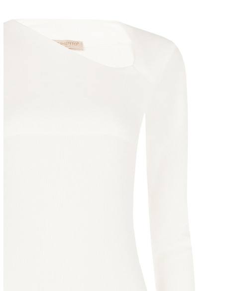 Top slim en coton mélangé avec encolure asymétrique Rinascimento - ...