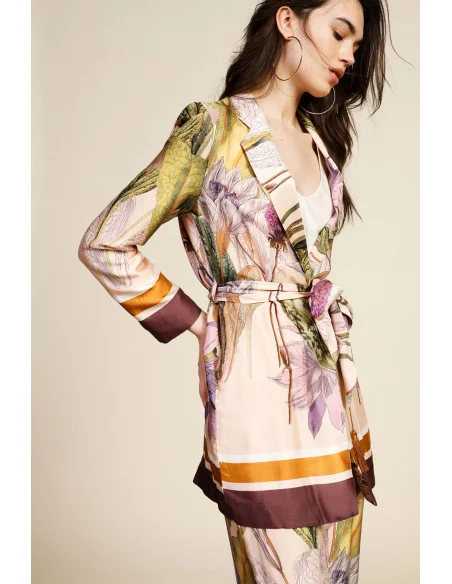 Blazer Stampa Floreale Cintura In Vita Dixie