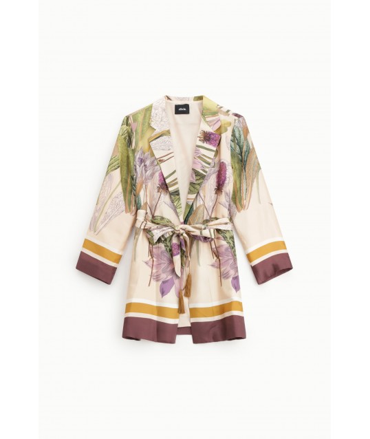 Floral Print Blazer Waistband Dixie