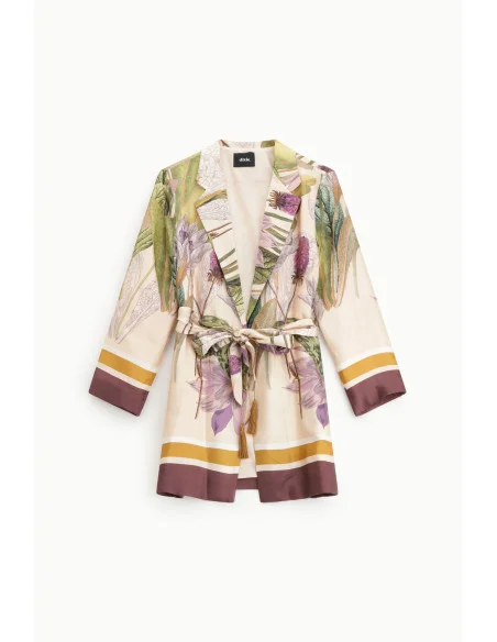 Floral Print Blazer Waistband Dixie