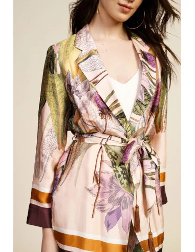 Blazer Stampa Floreale Cintura In Vita Dixie
