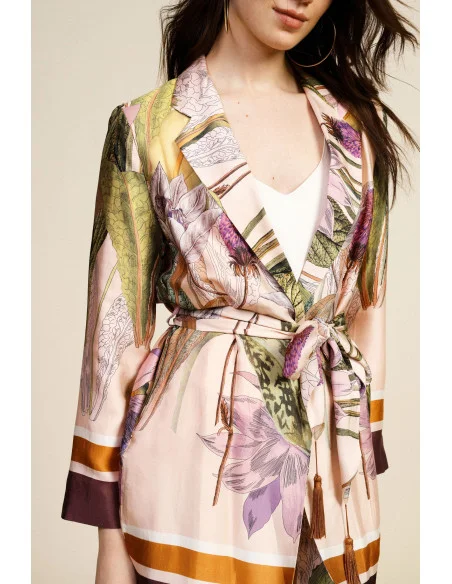 Blazer Stampa Floreale Cintura In Vita Dixie
