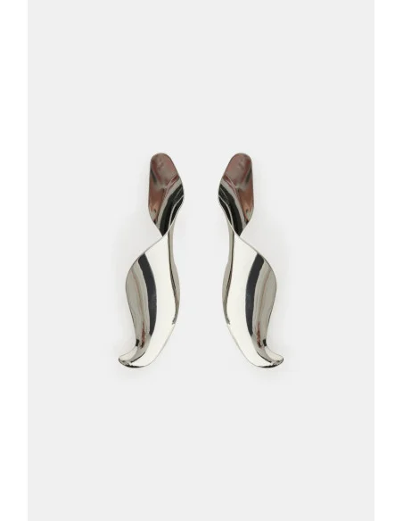 Dixie - Boucles d'oreilles asymétriques brillantes à effet de vague