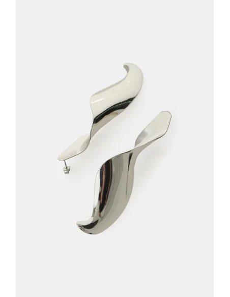 Dixie - Boucles d'oreilles asymétriques brillantes à effet de vague